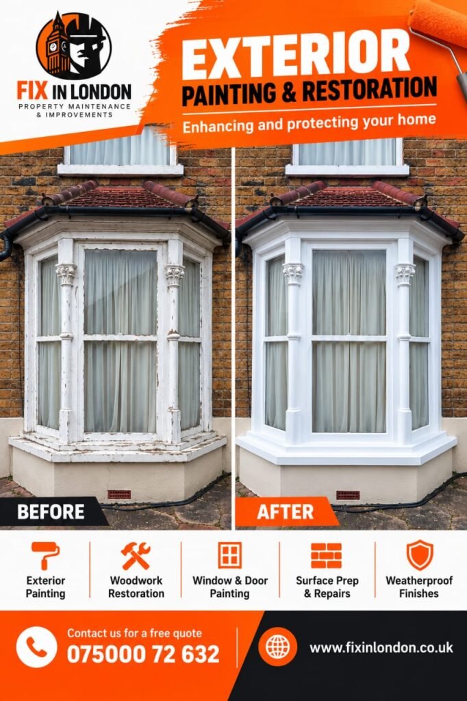 Window Frame Repairs, Resealing and Exterior Painting in London